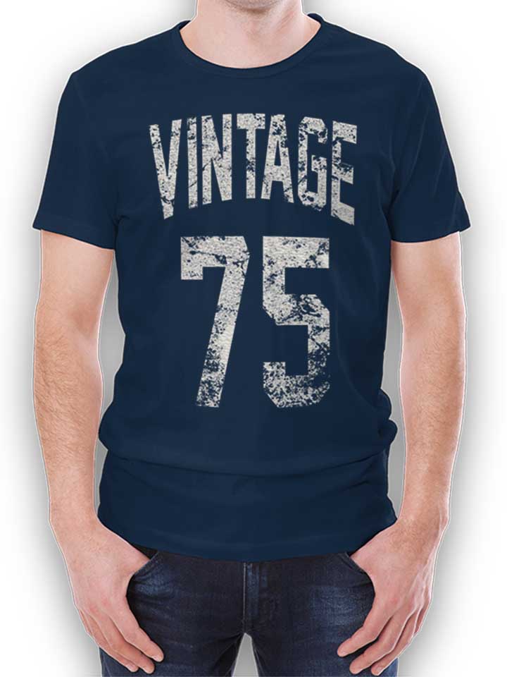 Vintage 1975 Kinder T-Shirt dunkelblau 110 / 116