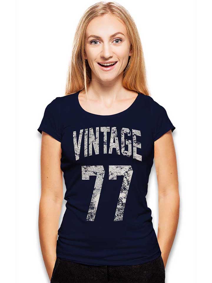 vintage-1977-damen-t-shirt dunkelblau 2