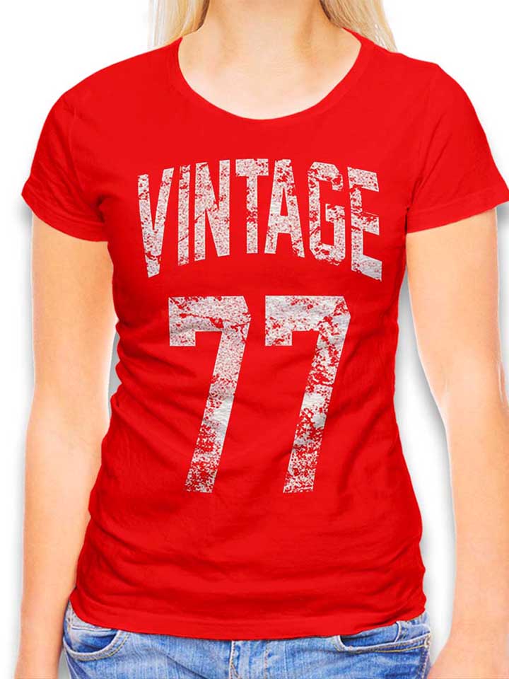 Vintage 1977 Camiseta Mujer rojo L