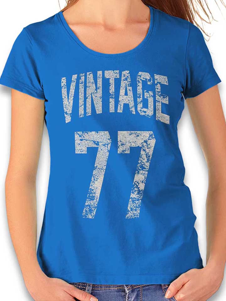 Vintage 1977 Womens T-Shirt royal-blue L