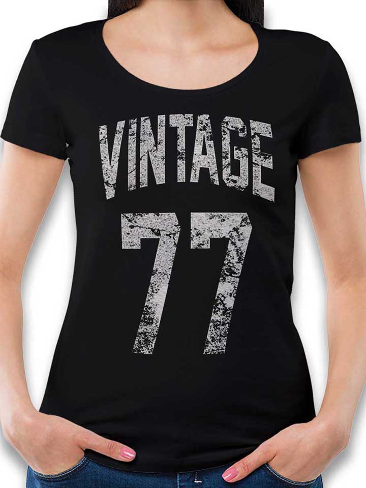 Vintage 1977 Damen T-Shirt schwarz L
