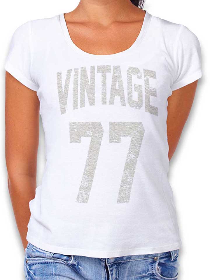 Vintage 1977 Camiseta Mujer blanco L