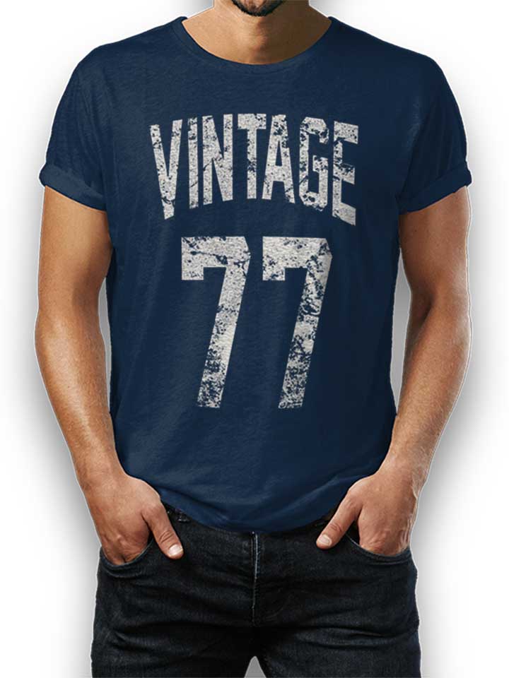 Vintage 1977 Camiseta azul-marino L