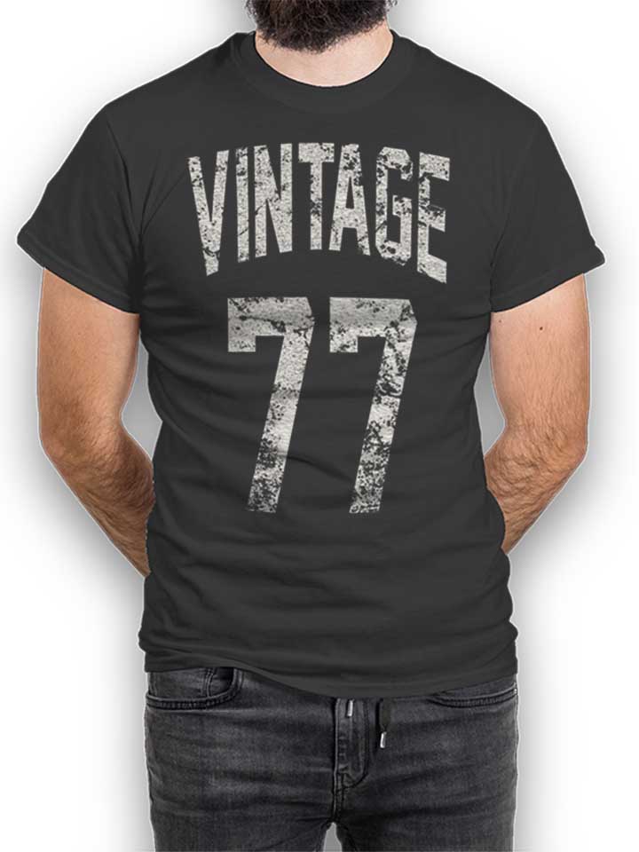 Vintage 1977 Camiseta gris-oscuro L