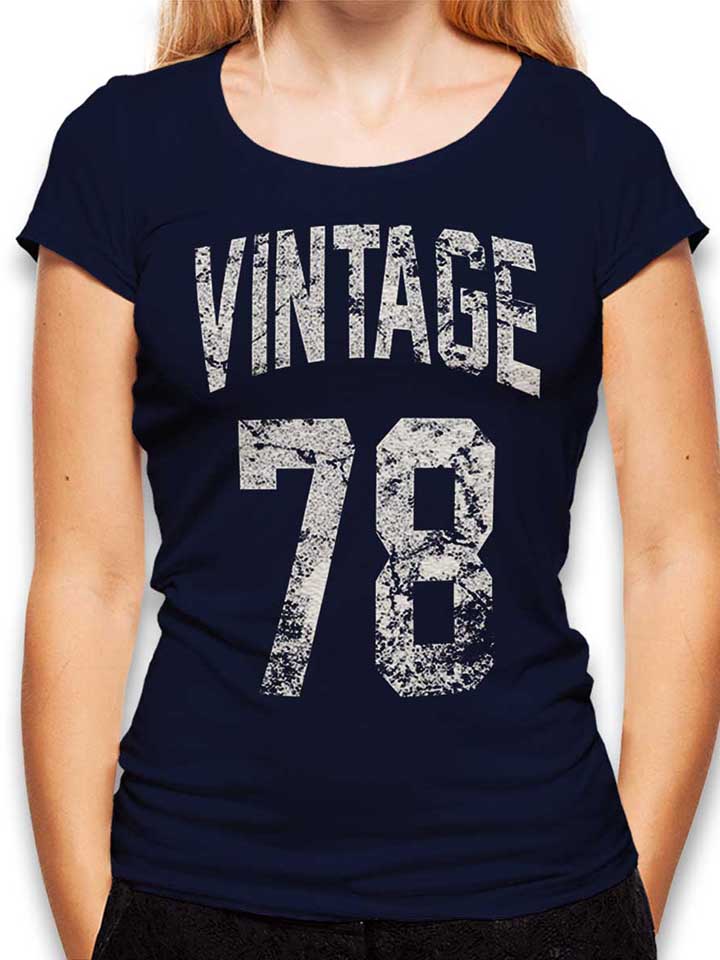 Vintage 1978 Damen T-Shirt dunkelblau L