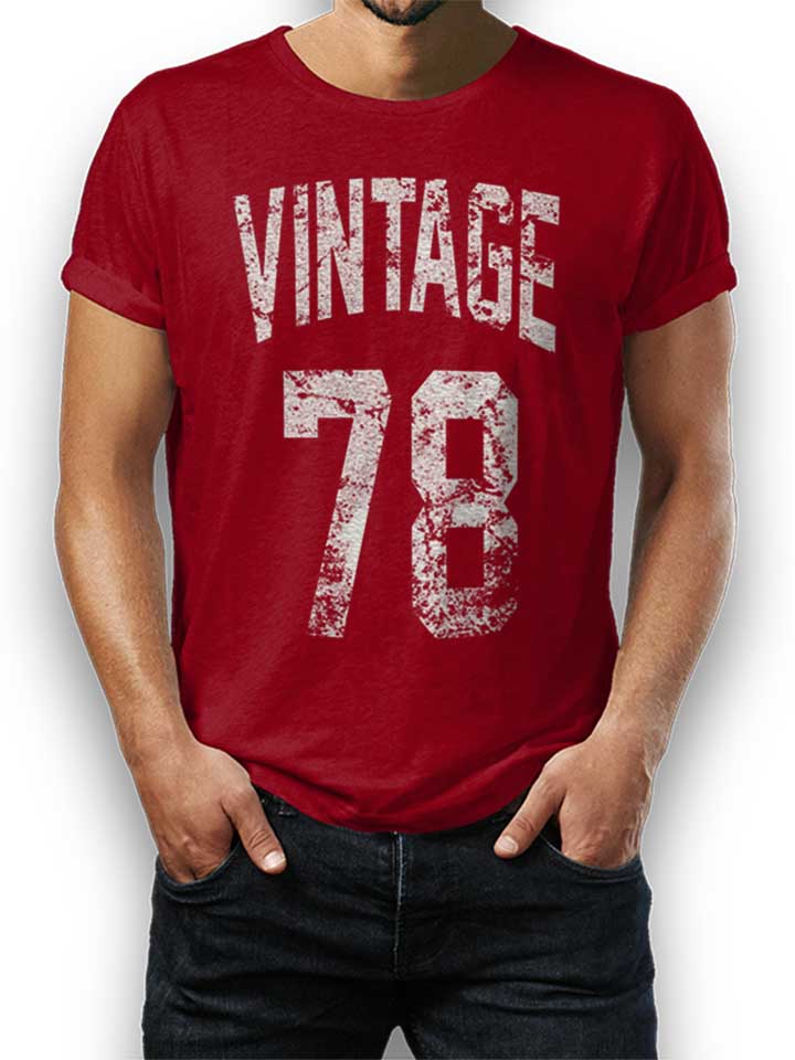 Vintage 1978 Camiseta burdeos L