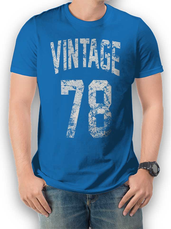 Vintage 1978 Camiseta azul-real L