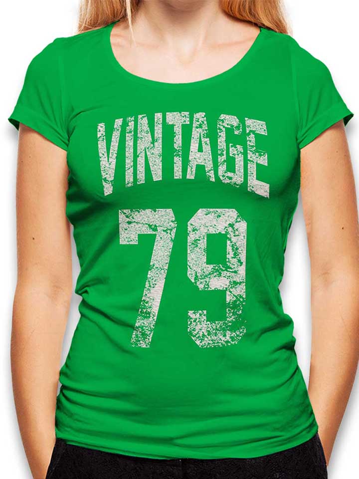 Vintage 1979 Camiseta Mujer verde L