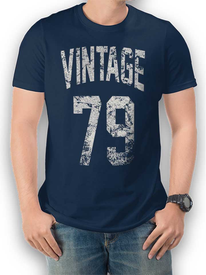Vintage 1979 Camiseta azul-marino L