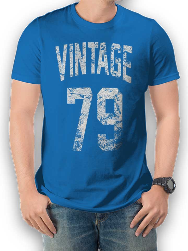 Vintage 1979 Camiseta azul-real L