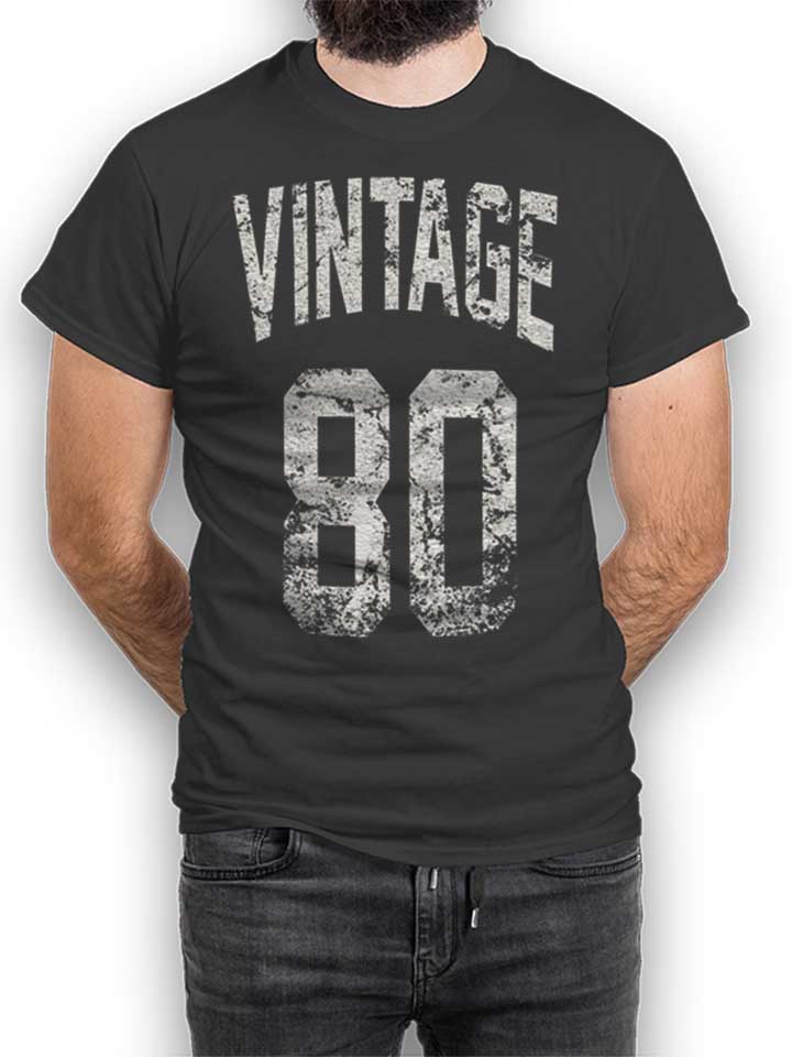 Vintage 1980 T-Shirt grigio-scuro L