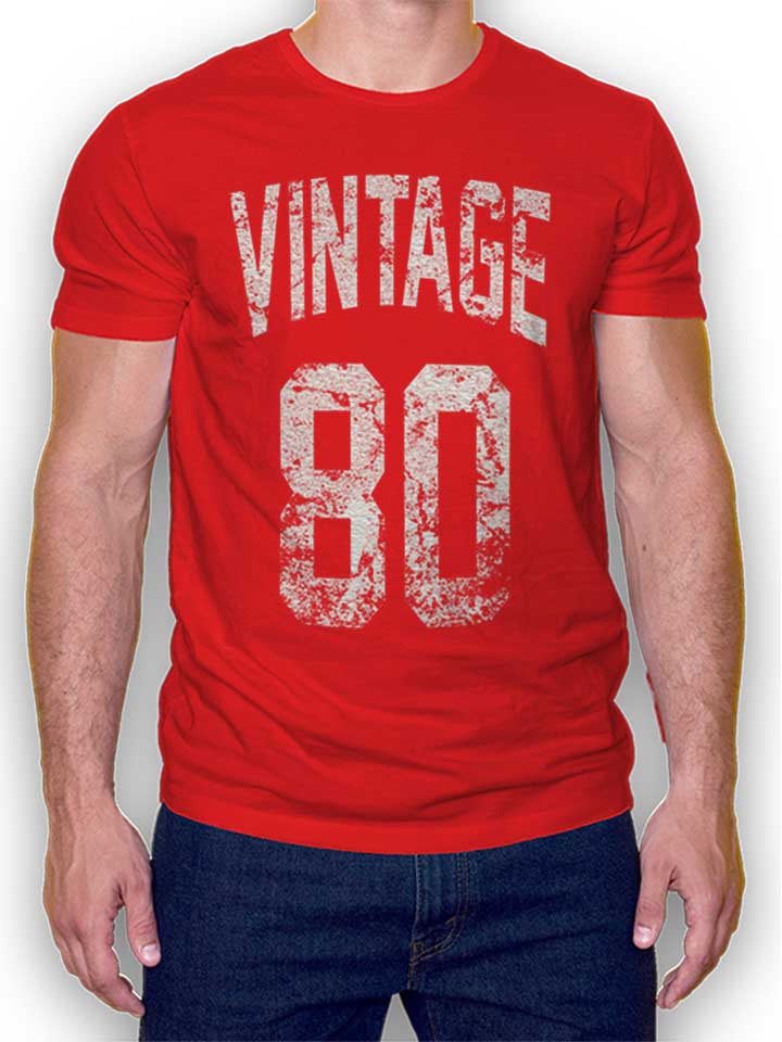 Vintage 1980 Kinder T-Shirt rot 110 / 116