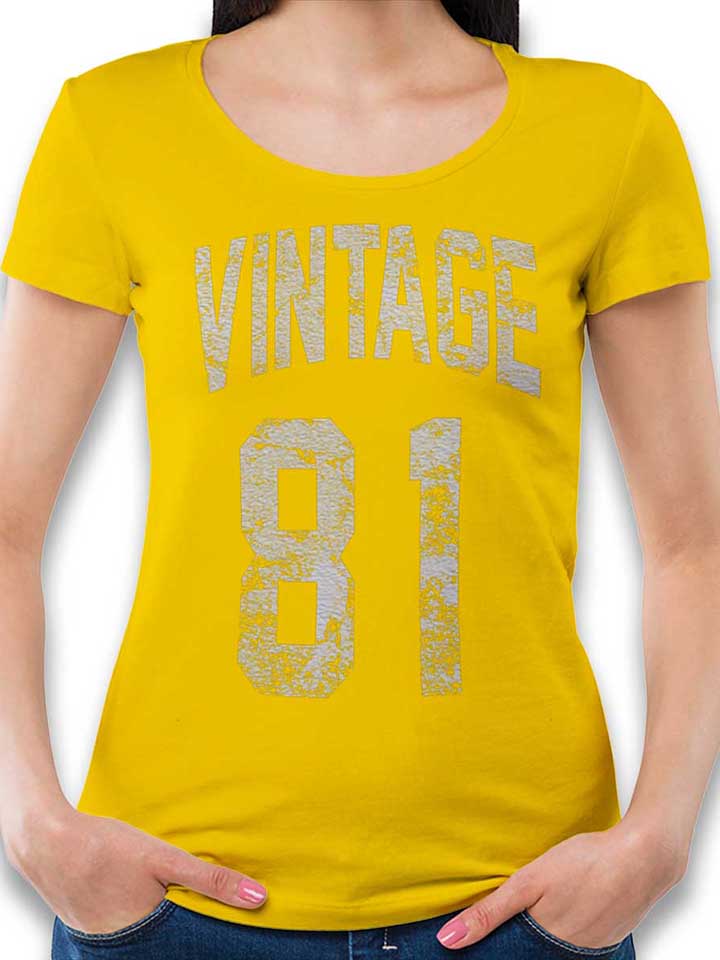 Vintage 1981 Damen T-Shirt gelb L