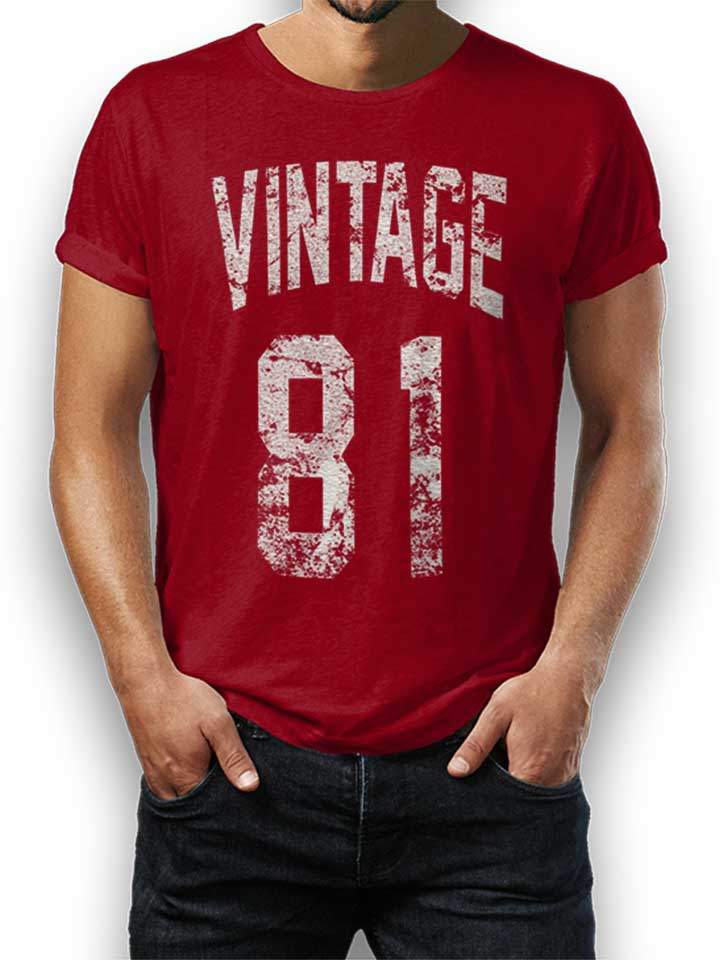 Vintage 1981 T-Shirt bordeaux L