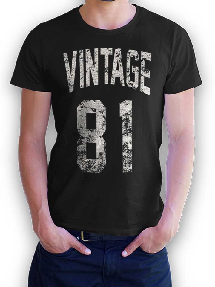 Vintage 1981 Kinder T-Shirt schwarz 110 / 116