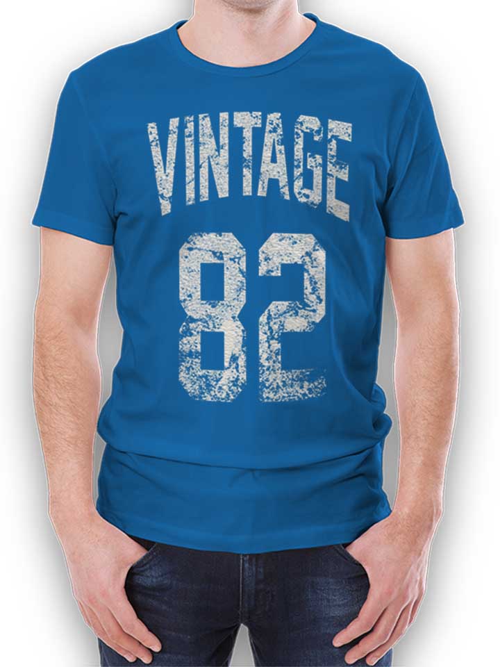 Vintage 1982 T-Shirt bleu-roi L