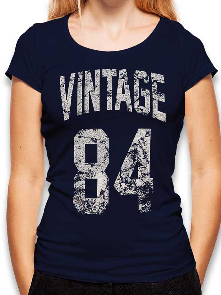 Vintage 1984 Damen T-Shirt dunkelblau L