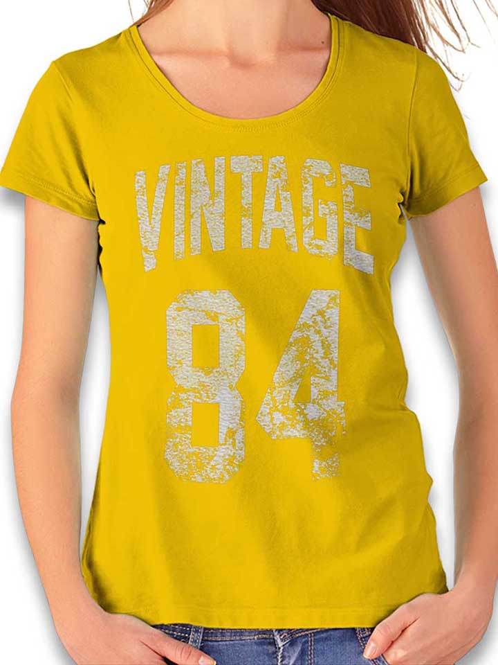 Vintage 1984 Womens T-Shirt yellow L