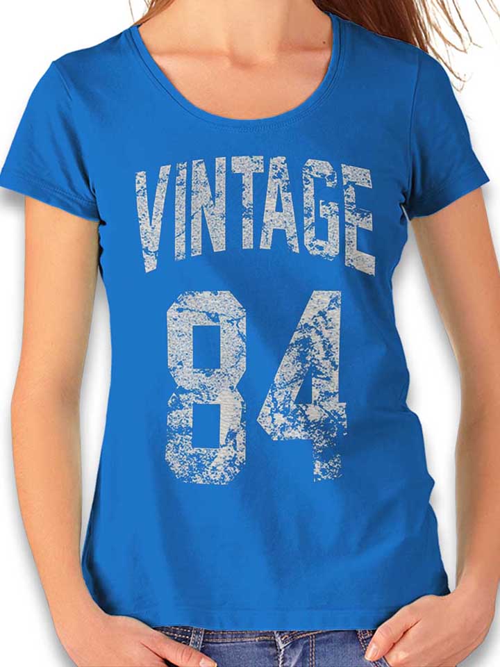 Vintage 1984 Womens T-Shirt royal-blue L