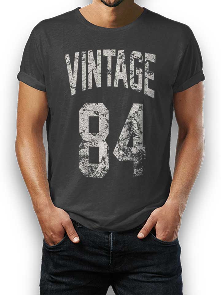 Vintage 1984 T-Shirt dunkelgrau L
