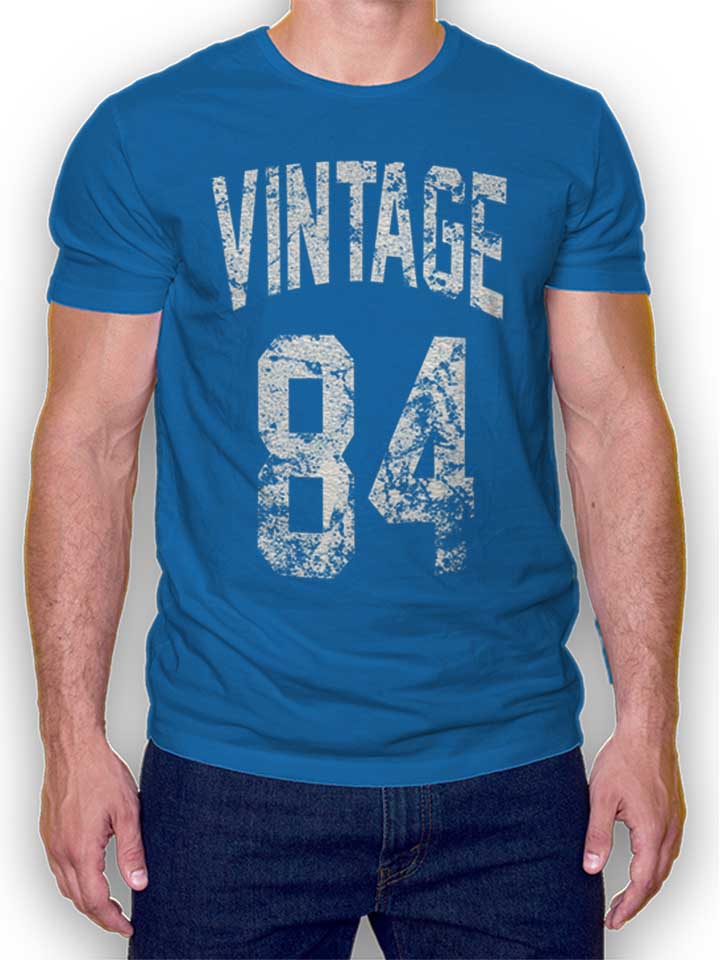 Vintage 1984 Camiseta azul-real L