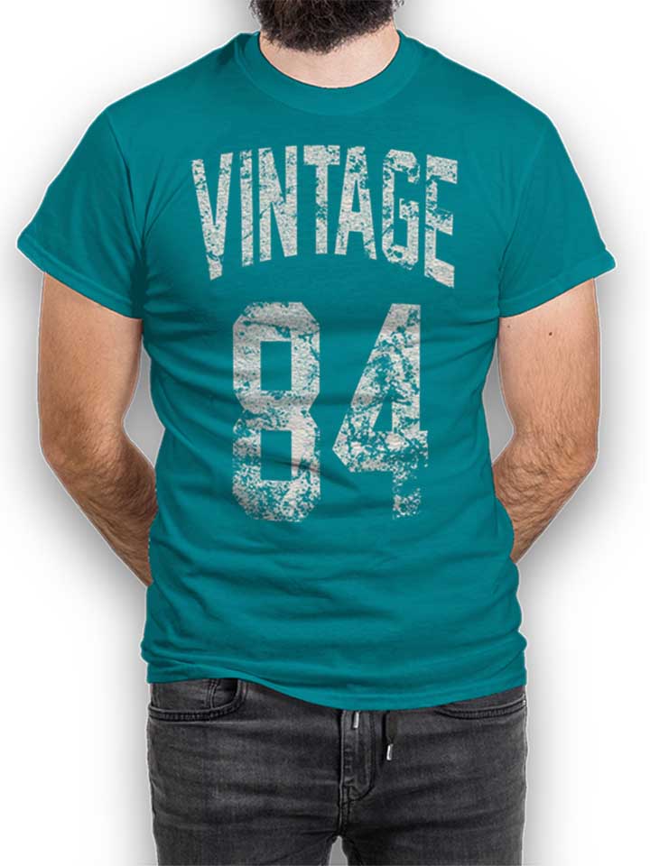 Vintage 1984 Camiseta turquesa L