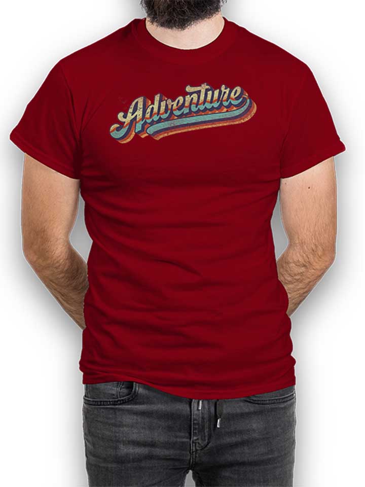 Vintage Adventure T-Shirt bordeaux L