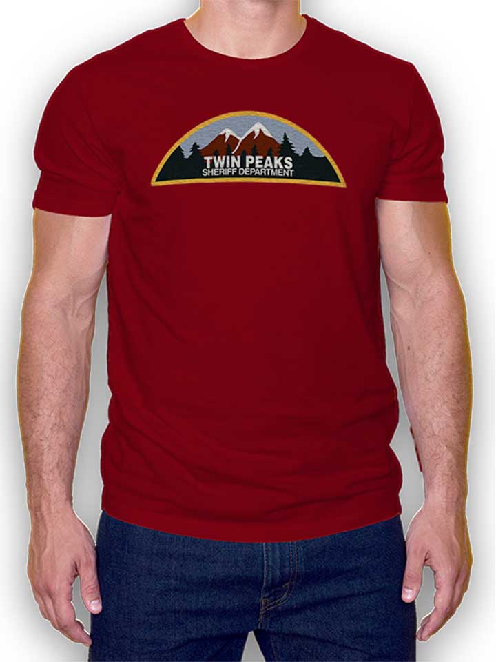 Vintage Twin Peaks Sheriff Dep T-Shirt bordeaux L