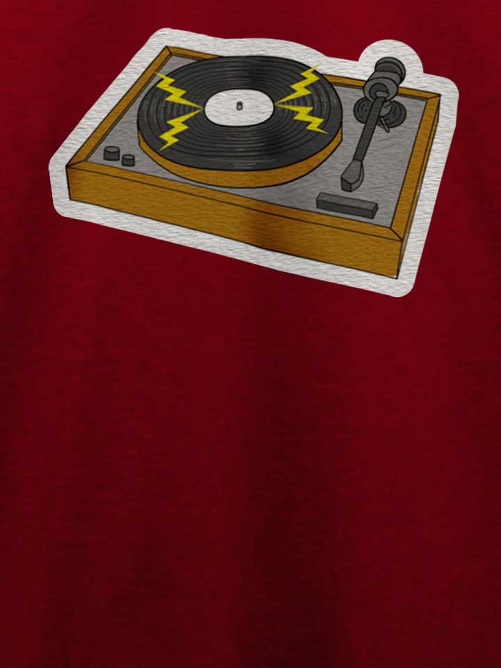 vintage-vinyl-turntable-t-shirt bordeaux 4