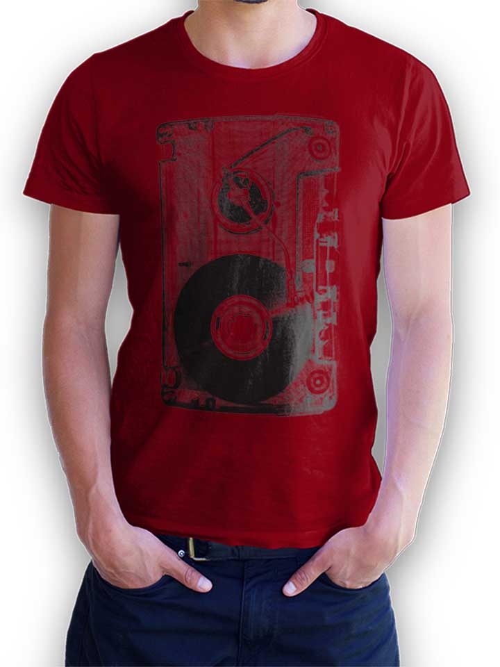 vinyl-cassette-t-shirt bordeaux 1