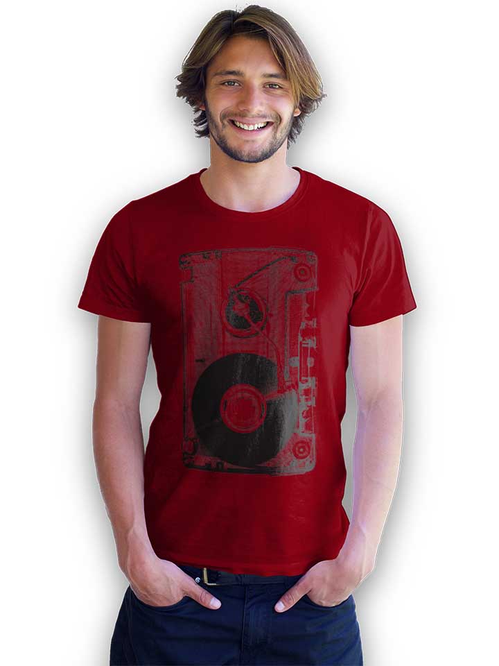 vinyl-cassette-t-shirt bordeaux 2