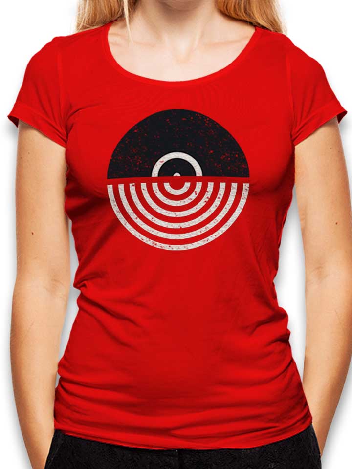vinyl-moon-damen-t-shirt rot 1