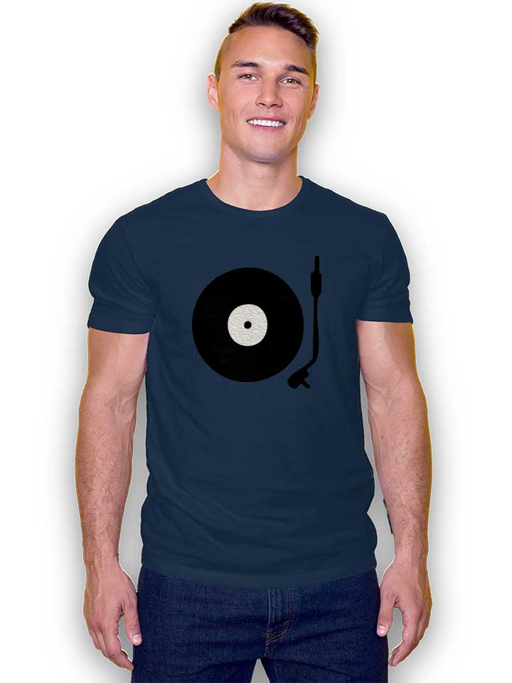 vinyl-record-turntable-t-shirt dunkelblau 2