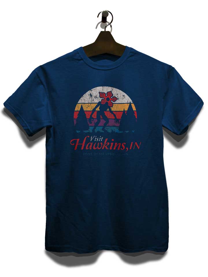 visit-hawkins-stranger-things-t-shirt dunkelblau 3