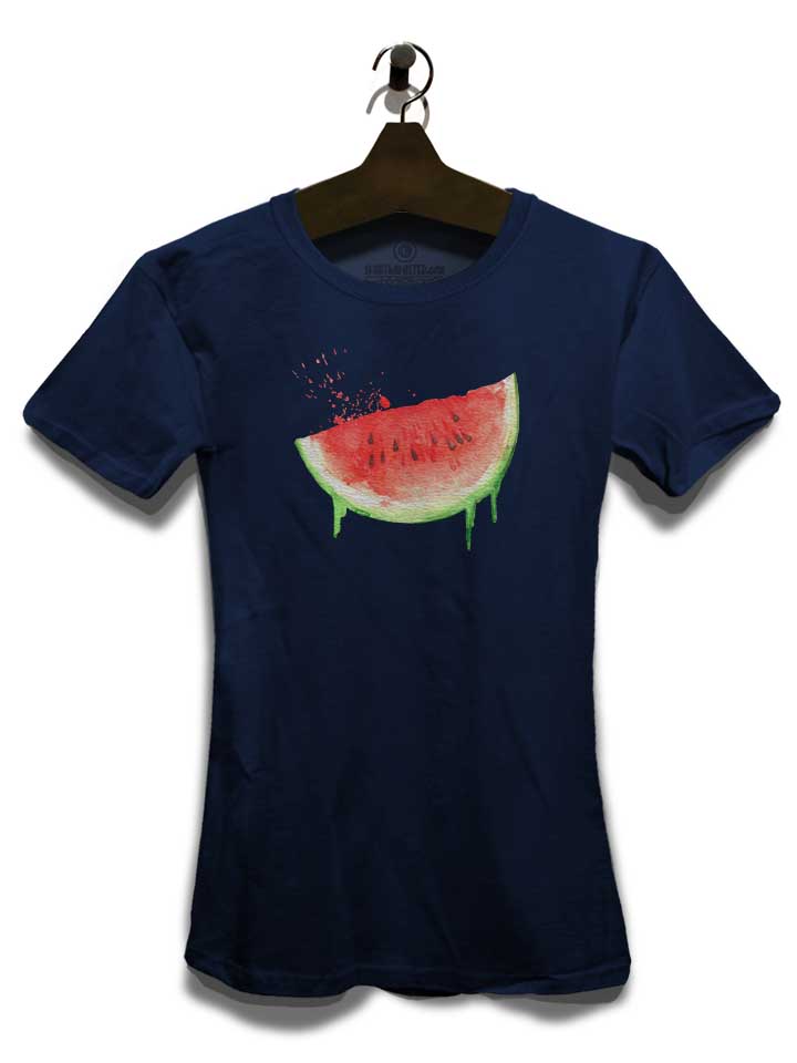 watercolor-watermelon-damen-t-shirt dunkelblau 3