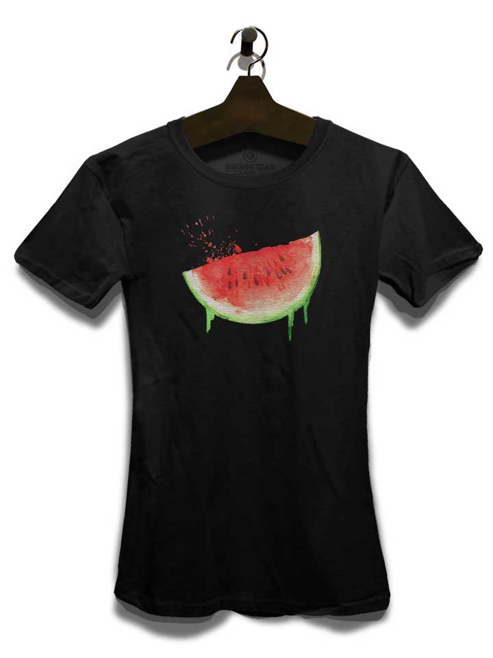 watercolor-watermelon-damen-t-shirt schwarz 3