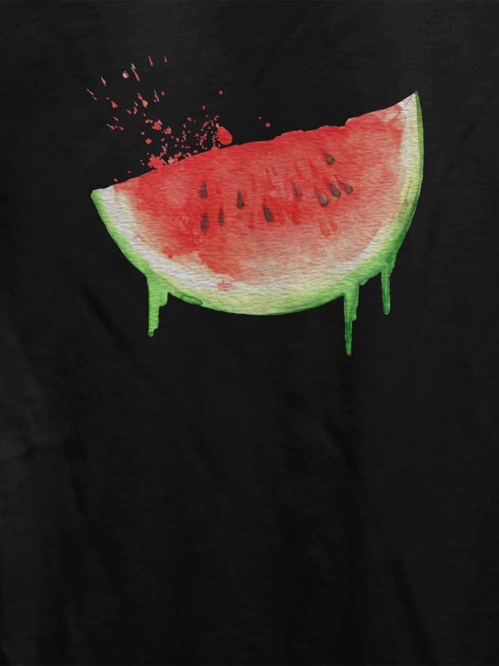 watercolor-watermelon-damen-t-shirt schwarz 4