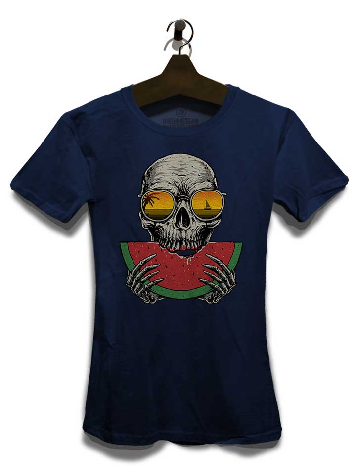 watermelon-skull-damen-t-shirt dunkelblau 3