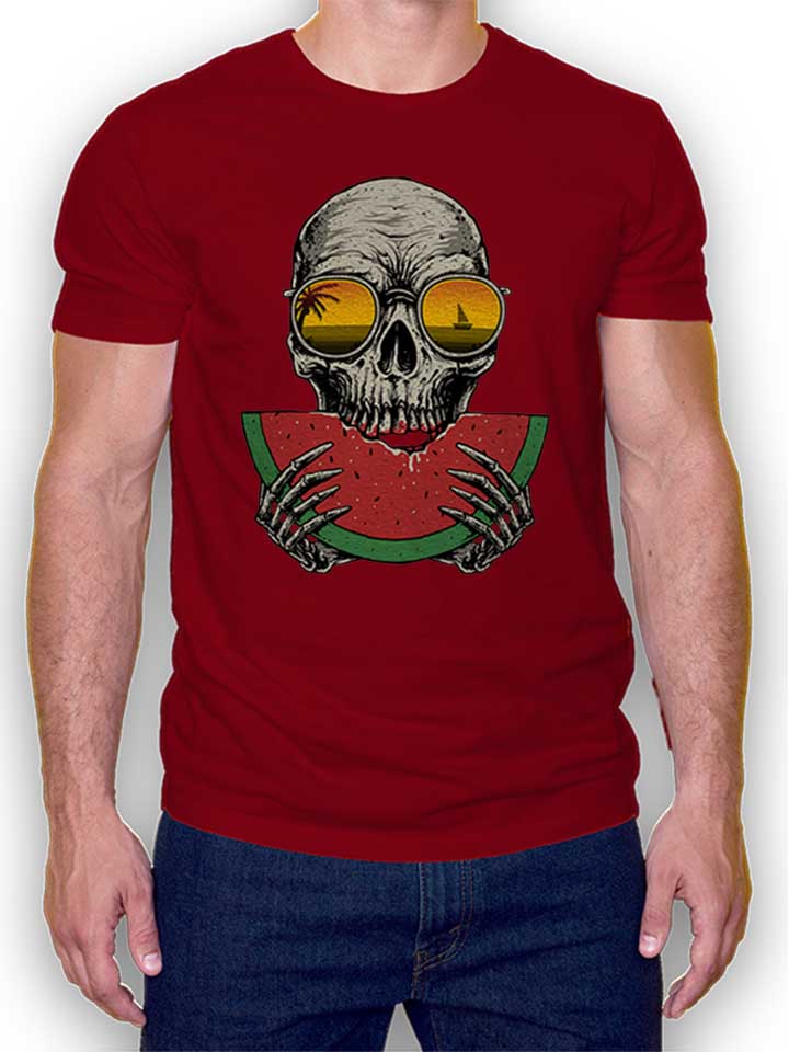 Watermelon Skull T-Shirt bordeaux L