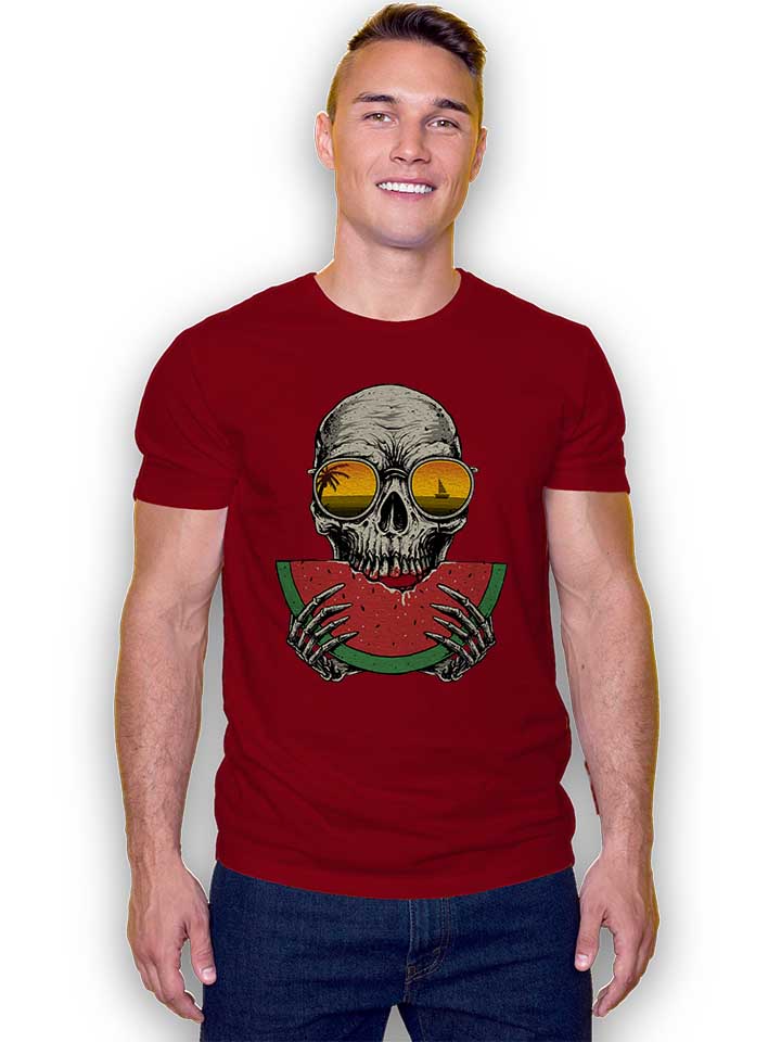 watermelon-skull-t-shirt bordeaux 2