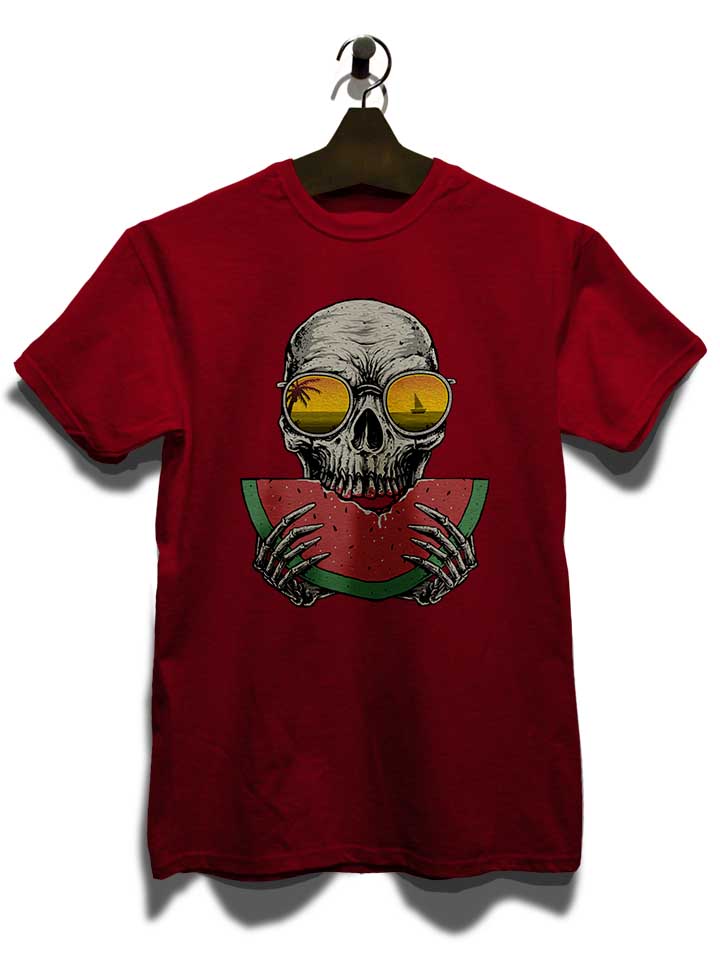 watermelon-skull-t-shirt bordeaux 3