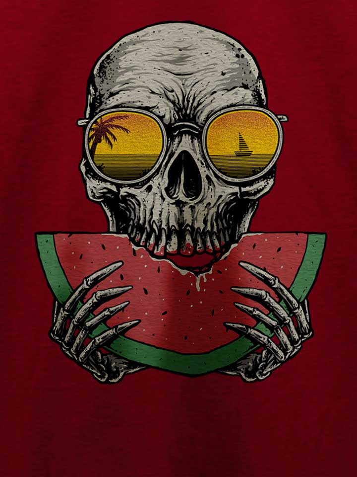 watermelon-skull-t-shirt bordeaux 4