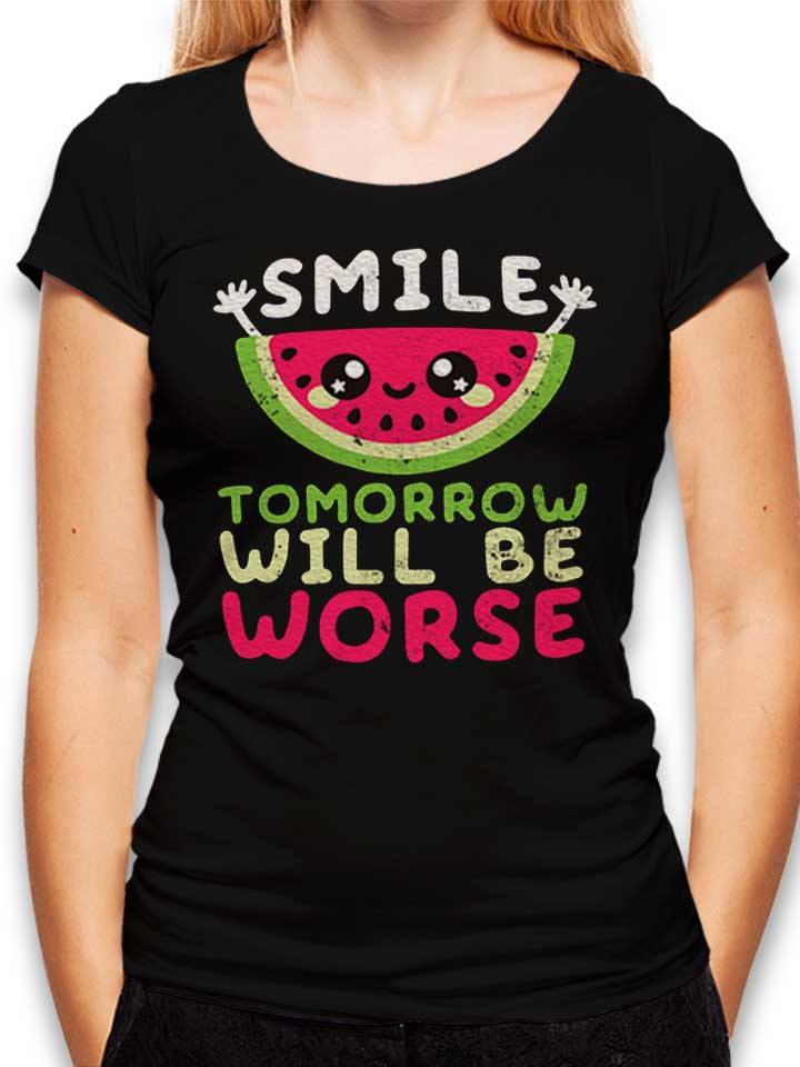 Watermelon Smile Damen T-Shirt schwarz L