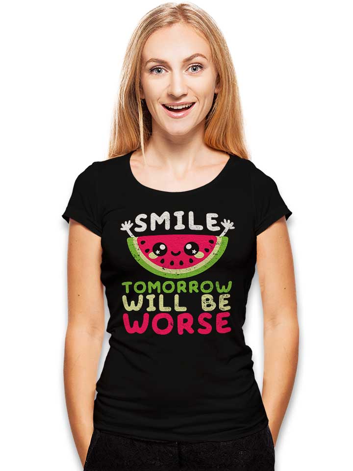 watermelon-smile-damen-t-shirt schwarz 2