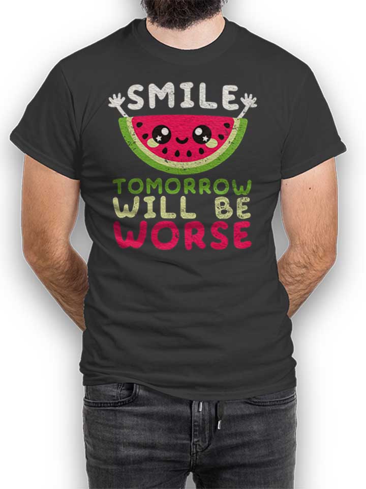 Watermelon Smile T-Shirt dunkelgrau L