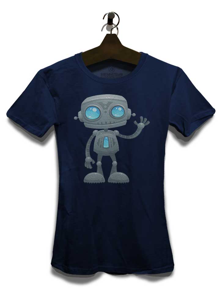 waving-robot-damen-t-shirt dunkelblau 3