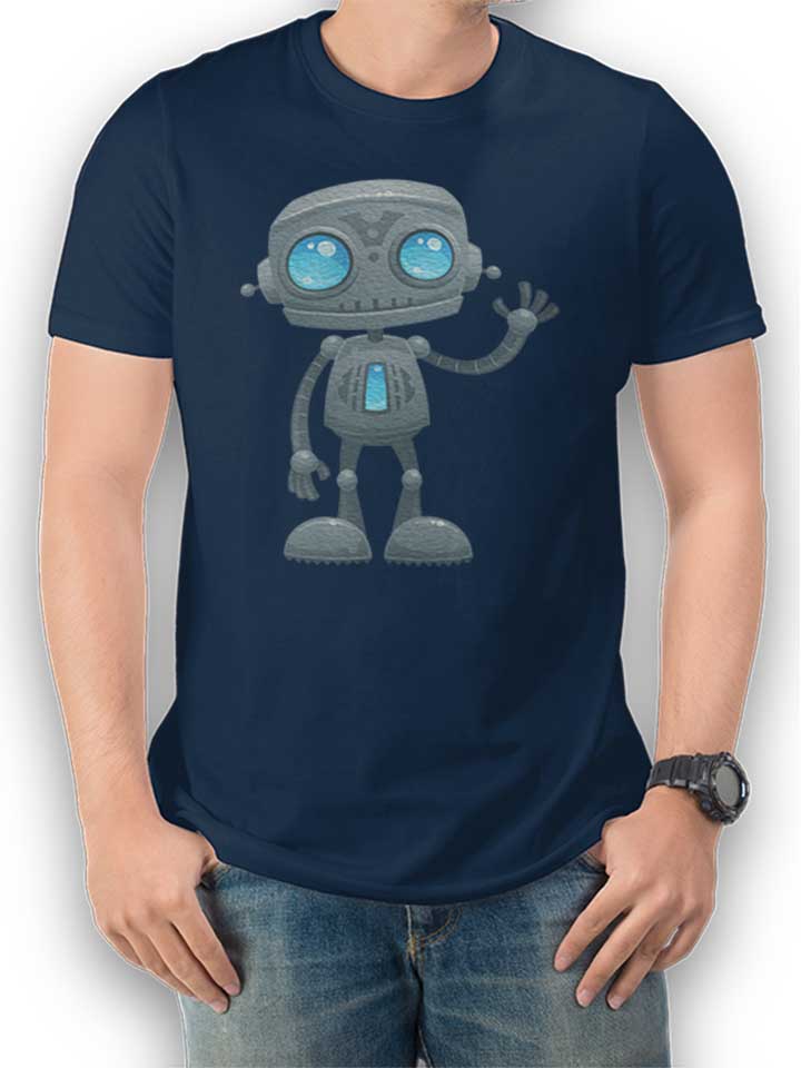 Waving Robot T-Shirt dunkelblau L