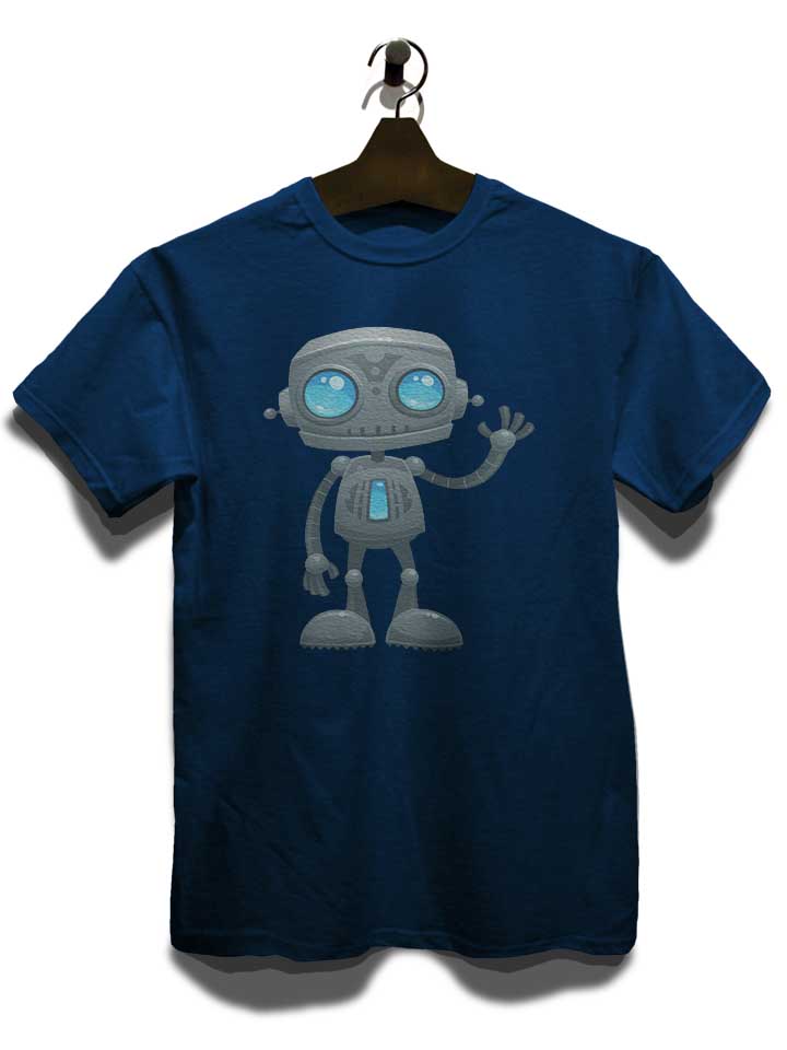 waving-robot-t-shirt dunkelblau 3