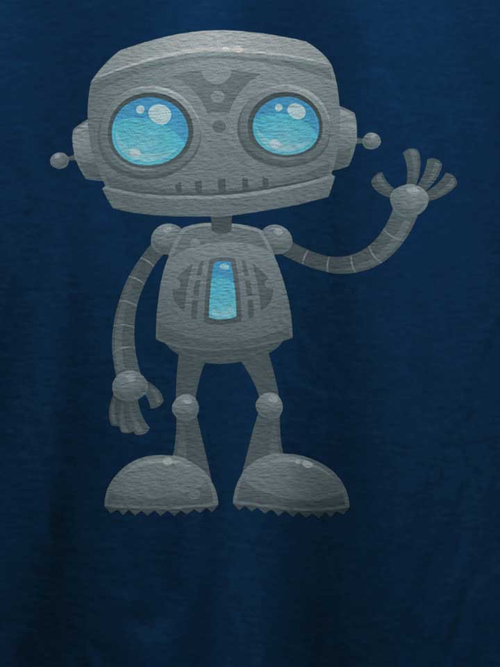 waving-robot-t-shirt dunkelblau 4