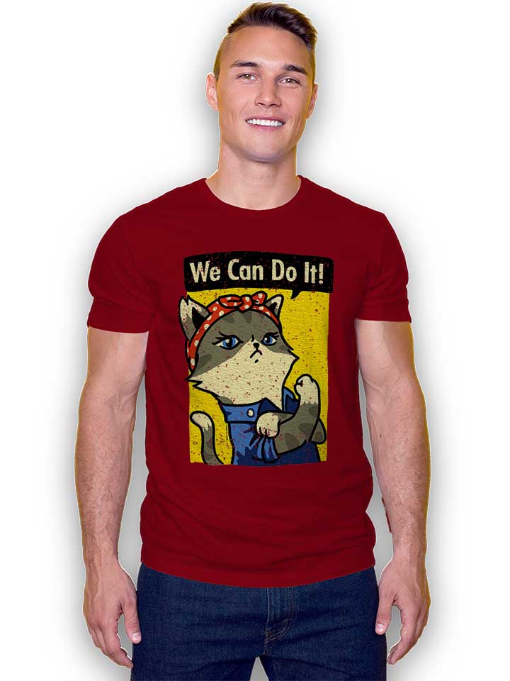 we-can-do-it-cat-t-shirt bordeaux 2
